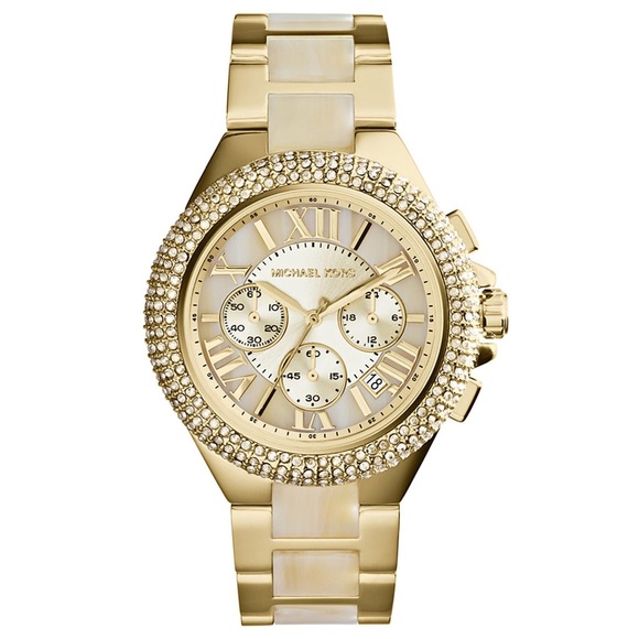 Michael Kors Accessories - Michael Kors Camille Gold Dial Gold Steel Strap Watch for Women - MK5902